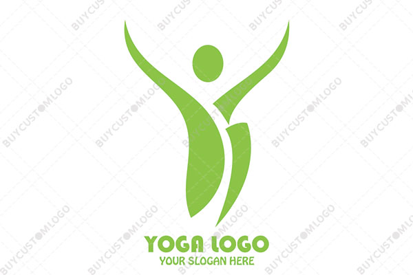 abstract person performing utkata konasana logo