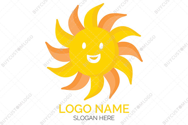 happy sun clown logo