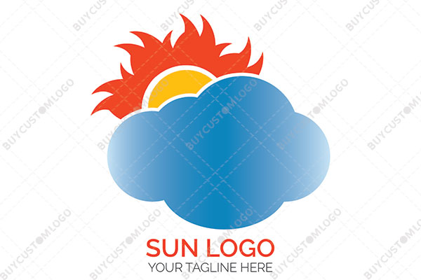 sun hiding behind a cloud logo