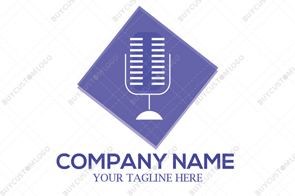 minimalistic microphone podcast logo