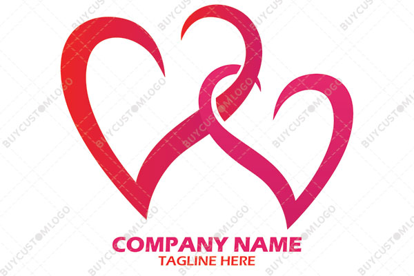 vv and w lines heart logo