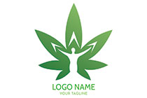 weed abstract person arrowheads logo