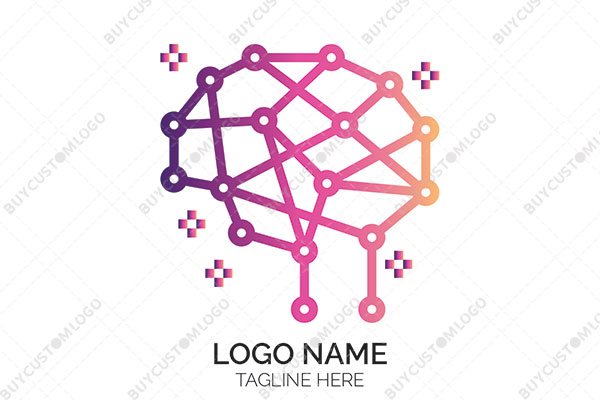 human brain circuit lines logo