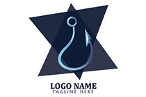 abstract hook with triangle star logo