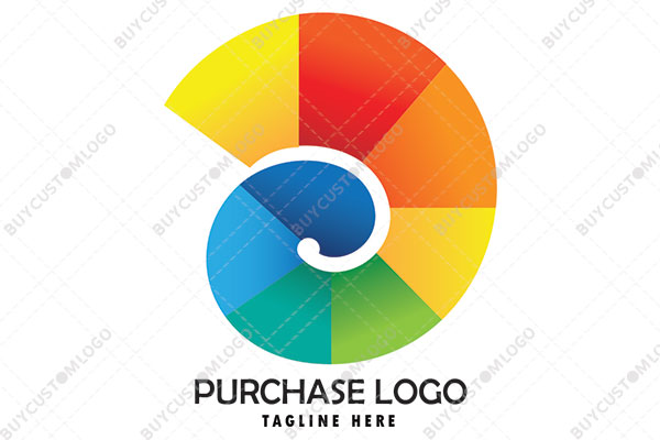 Multi-colored Round Curve Logo