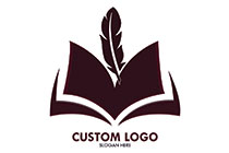 abstract book and quill logo