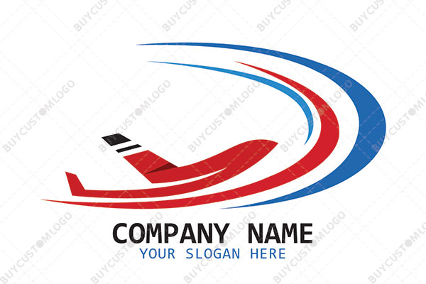 abstract plane flying against the winds logo