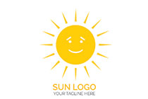 happy and calm sun mascot logo