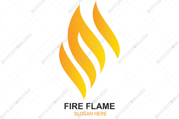 abstract golden flames logo
