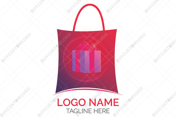 shopping bag with a gift box logo