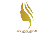 abstract golden beauty face logo