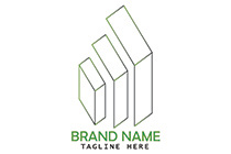 rectangular prism and gable roof logo