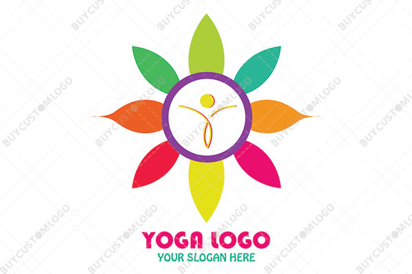 abstract person in a flower colourful logo