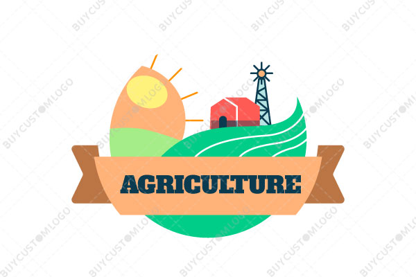 sunrise on a farmland logo