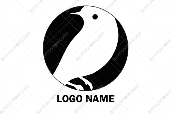 minimalistic black and white sparrow logo