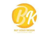 letters b and k in round seal sun themed logo