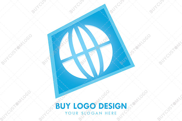 globe in an abstract screen logo