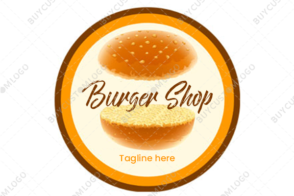 Minimalistic burger shop logo