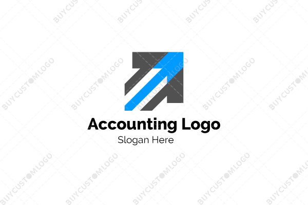 blue and black abstract arrow logo