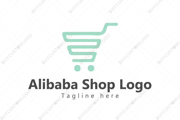 convoluted shopping cart cyan logo