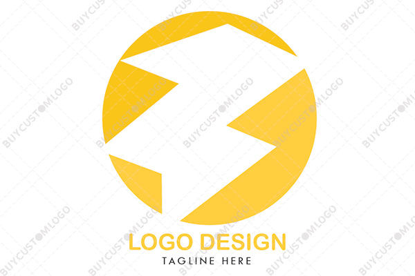 abstract bolt in a round seal logo