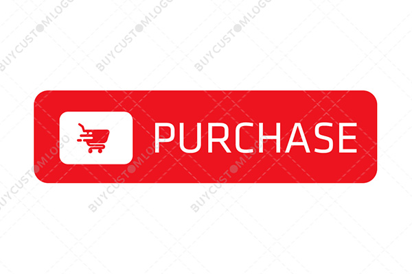 red and white shopping cart PURCHASE button