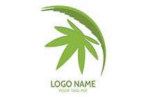 abstract leaf and marijuana logo
