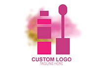 abstract mascara with glitter and face powder logo