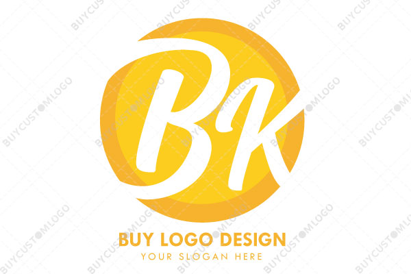 letters b and k in round seal sun themed logo