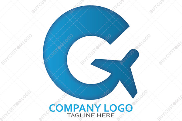 letter c aeroplane front logo