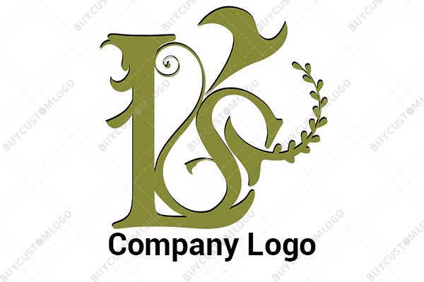 letter love green heraldic logo