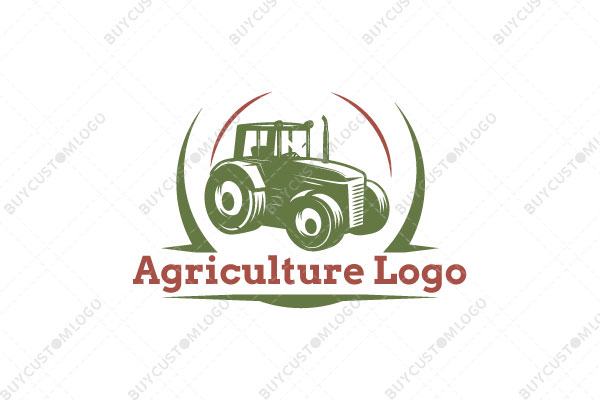 tractor under the sky in a round seal logo