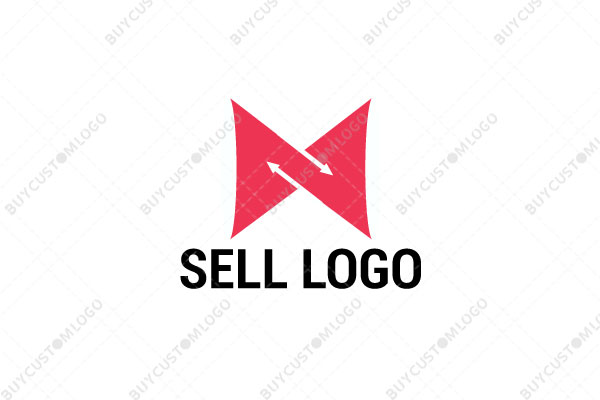letter x arrows pink logo