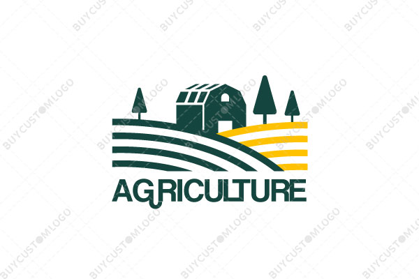 letter a farmhouse in fields logo