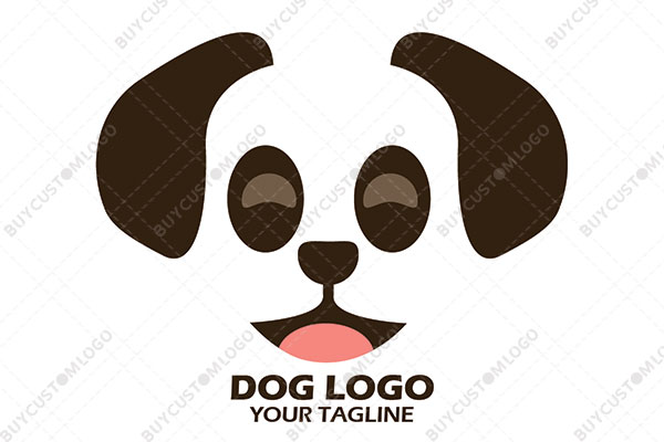happy and playful beagle face logo