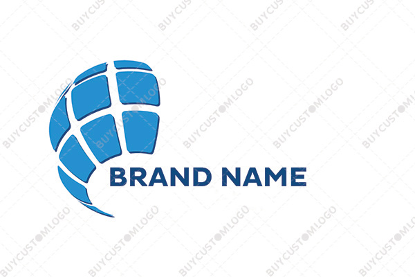 minimalistic modified globe logo