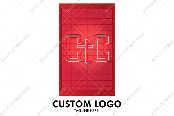 letters c, t and c with grids in a rectangle logo