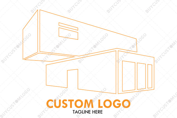 container house geometric style logo