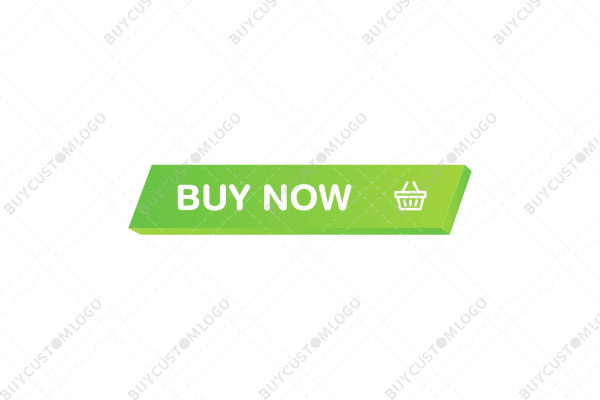 green and white parallelogram shopping basket button