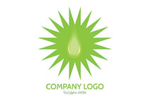 liquid drop in a star price tag logo