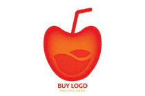 Abstract of an Apple with a Straw Logo