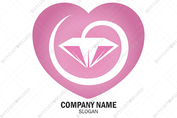 diamond in a heart pink gradient logo