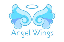 sky themed angelic wings logo