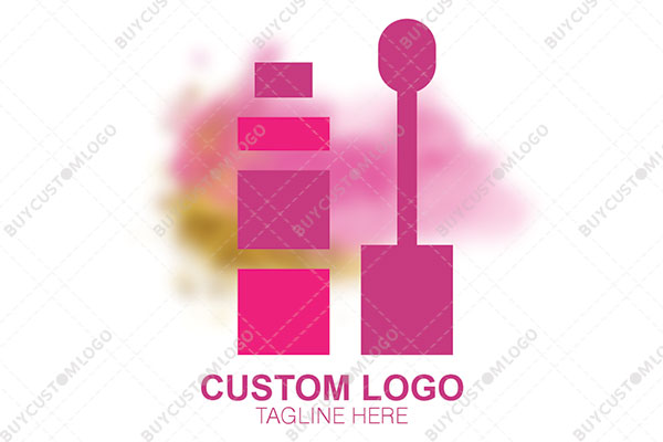 abstract mascara with glitter and face powder logo