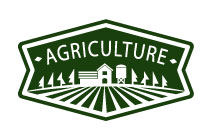 farmland in a badge seal logo 