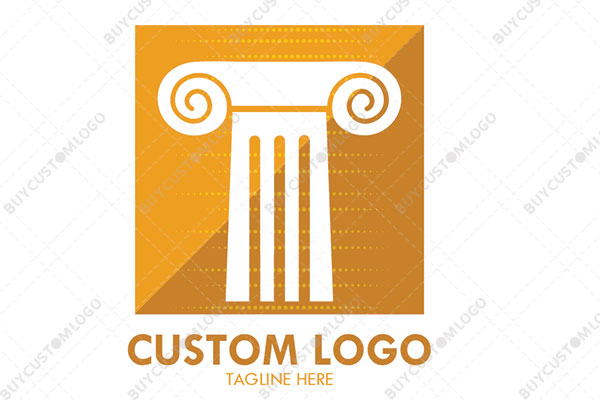 abstract pillar in a frame logo