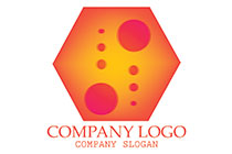 bubbles in a hexagon vibrant logo