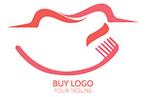 abstract tooth with gums pink logo