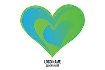 green and blue eco heart logo