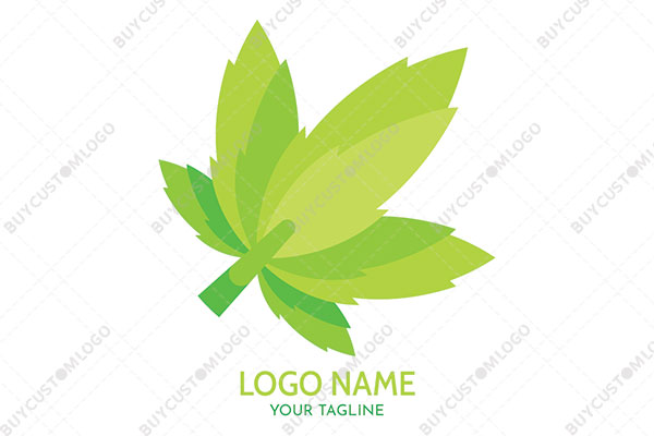 abstract weed leaf organic logo